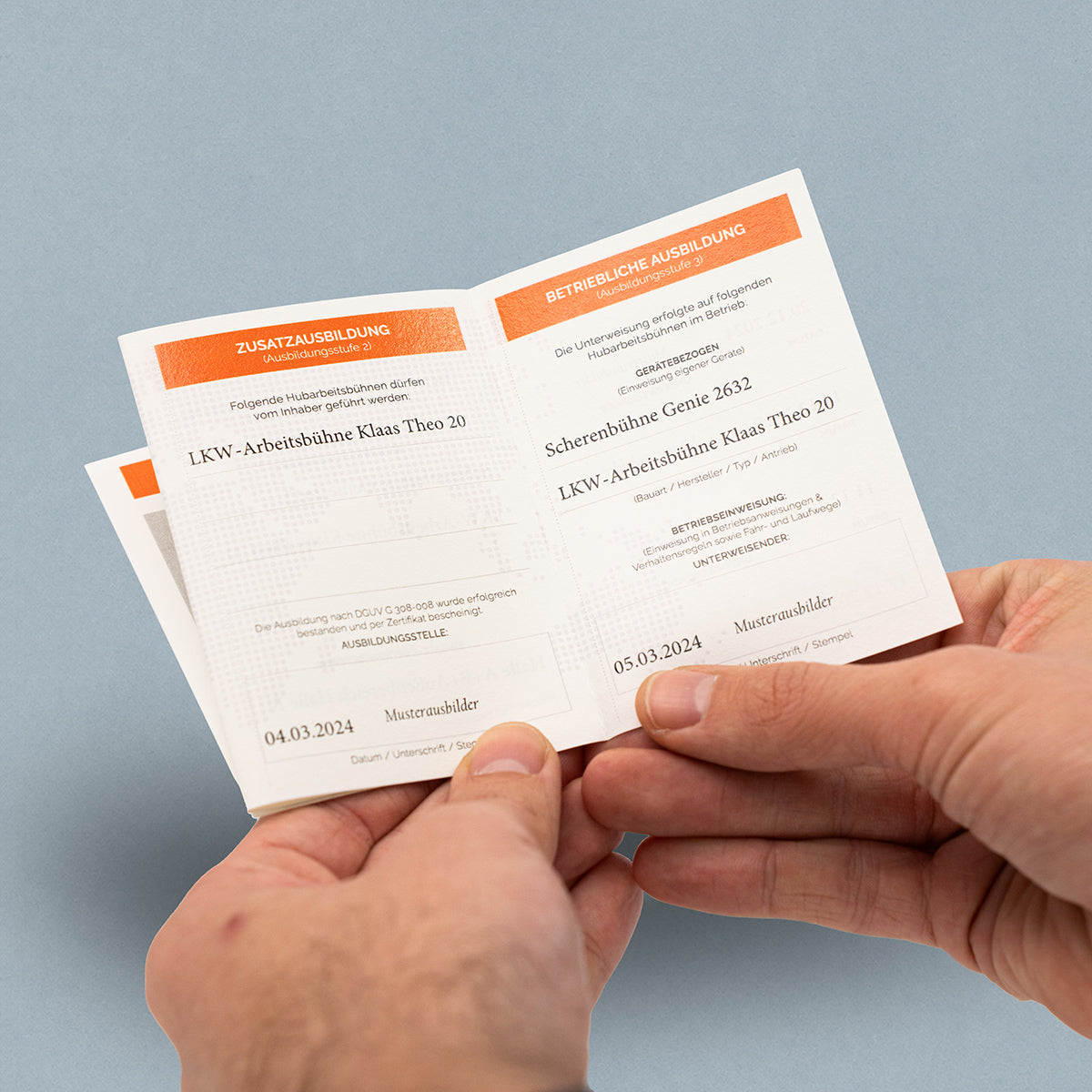 bedienerausweis für hubarbeitsbühnen