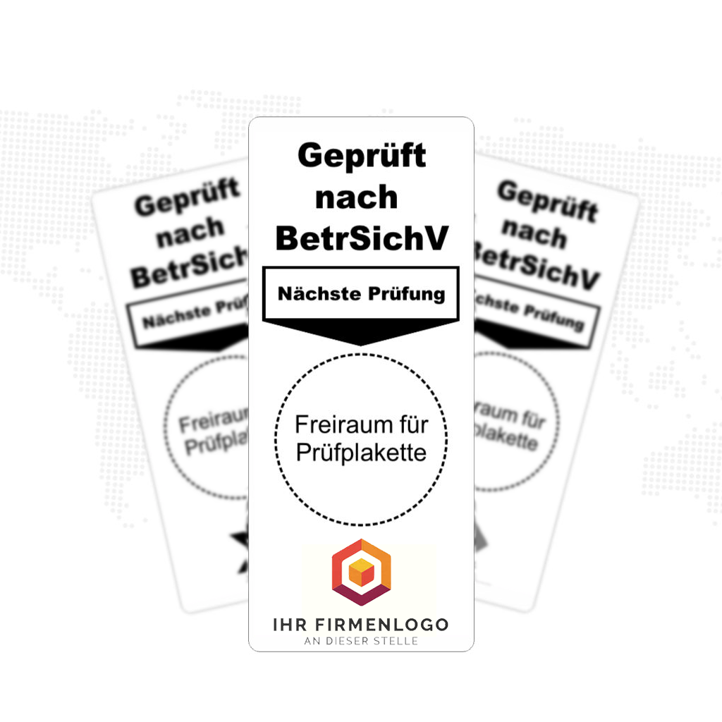 Grundträger für UVV-Plaketten nach BetrSichV