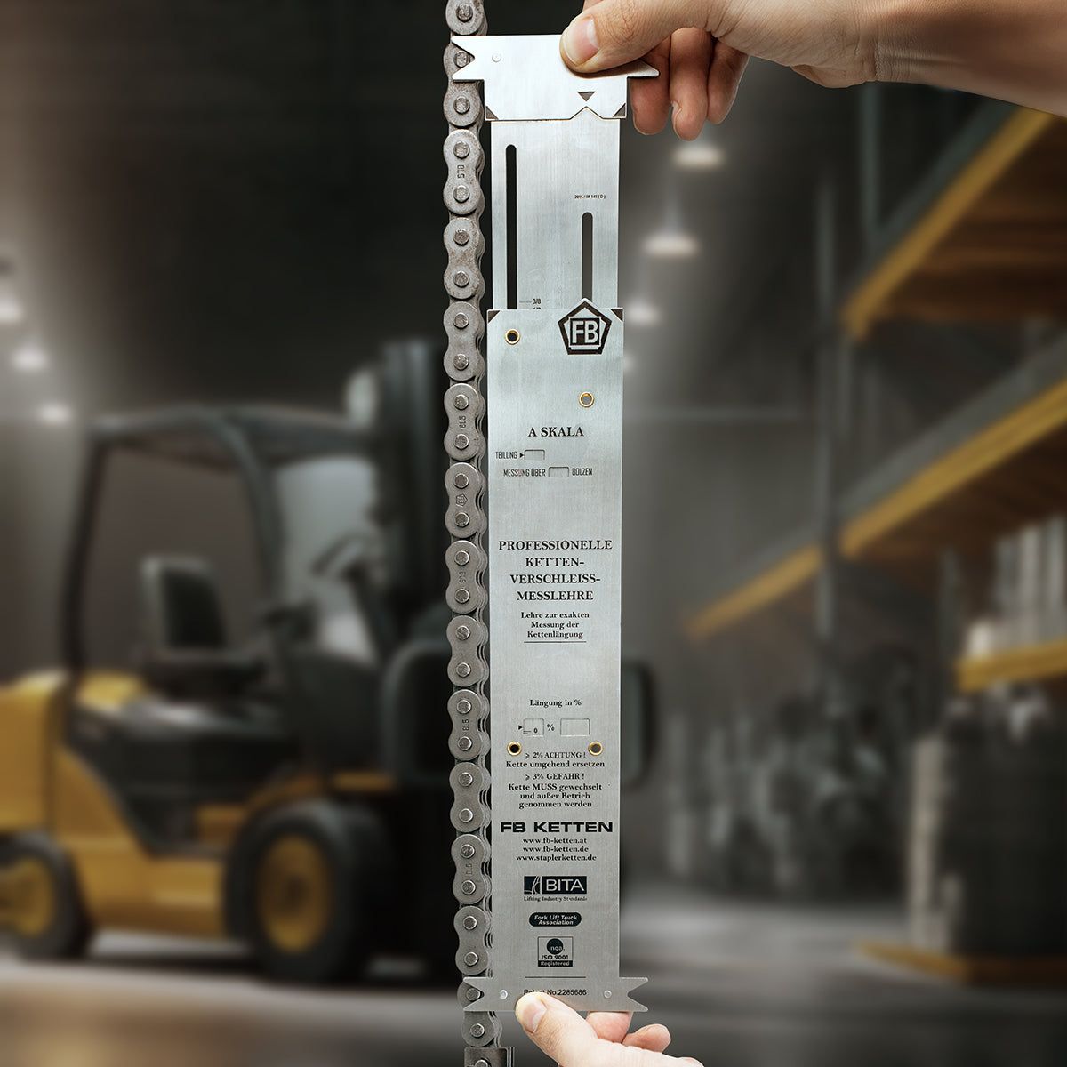 Kettenmesslehre Stapler