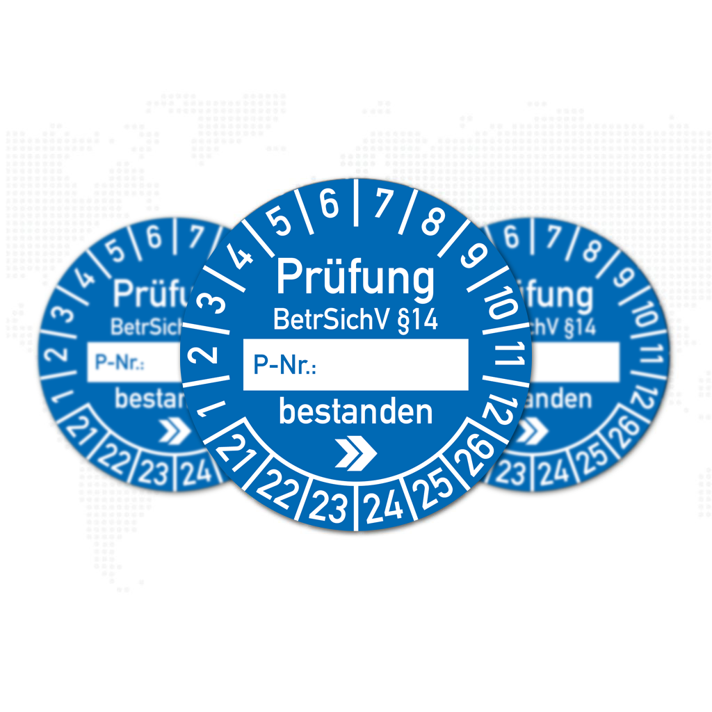 UVV Prüfplakette Jahresplaketten Aufkleber 20-50mm – Wetterfest & Permanent