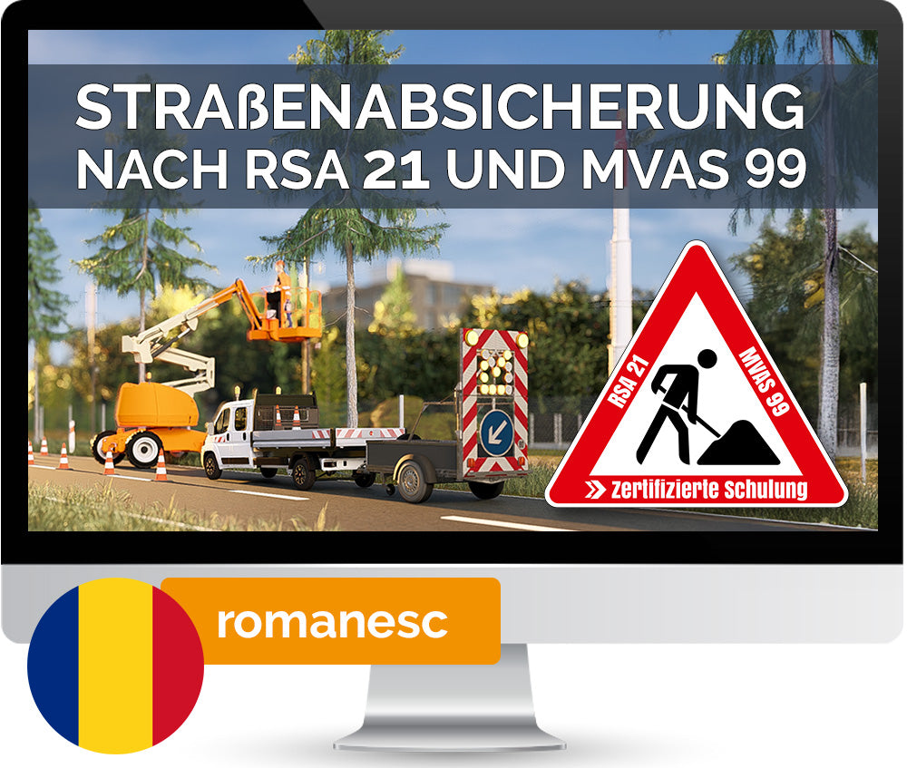 Online Schulung Straßenabsicherung RSA 21 auf rumänisch