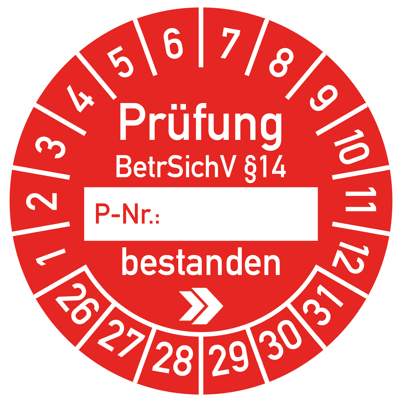 UVV Plakette 2026 rot