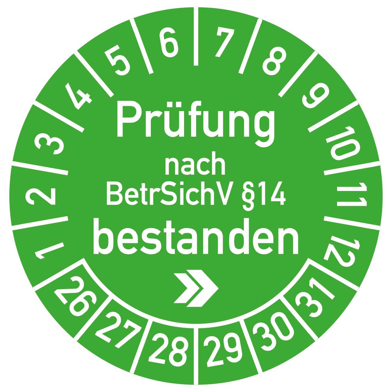 UVV Plakette 2026 grün