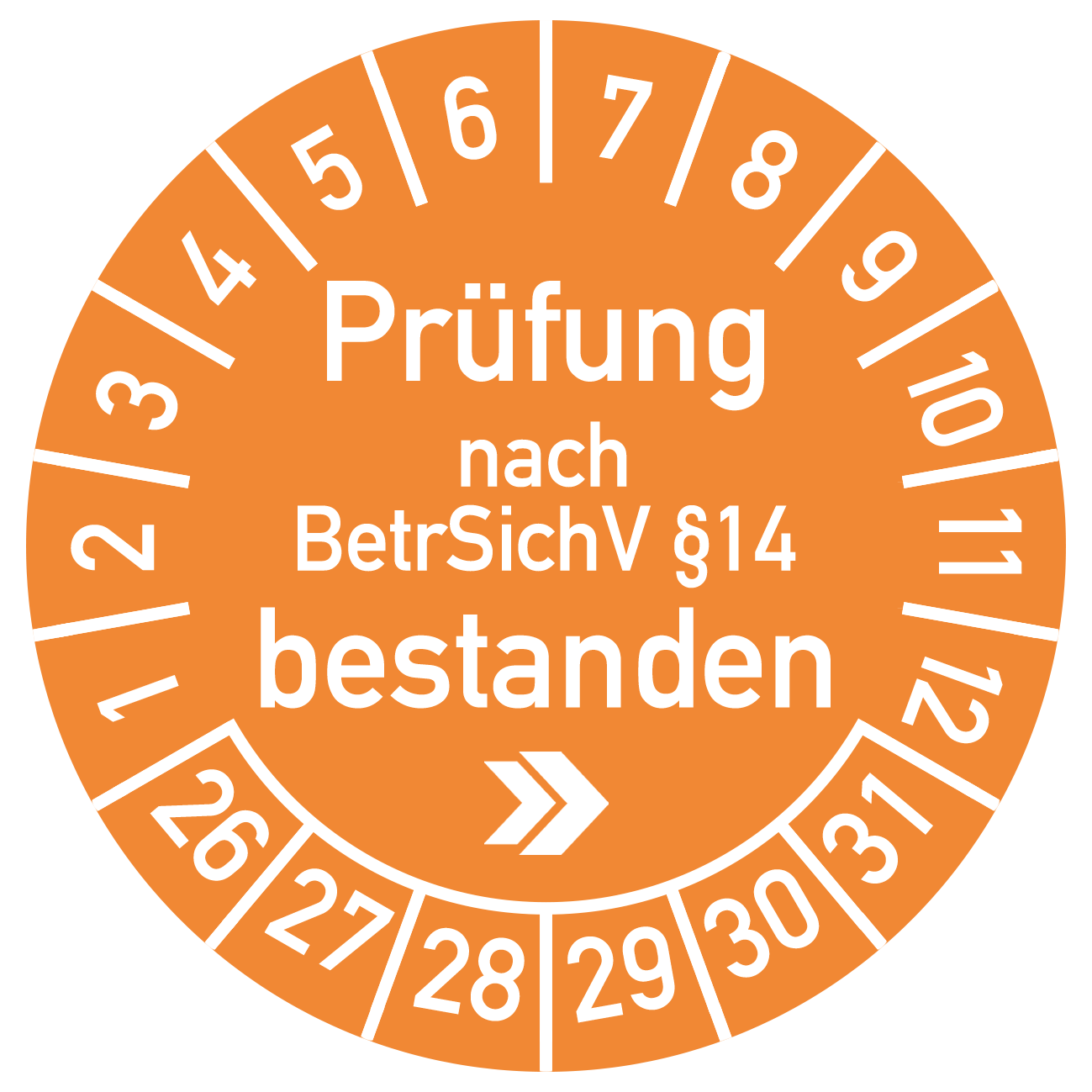 UVV Plakette 2026 orange