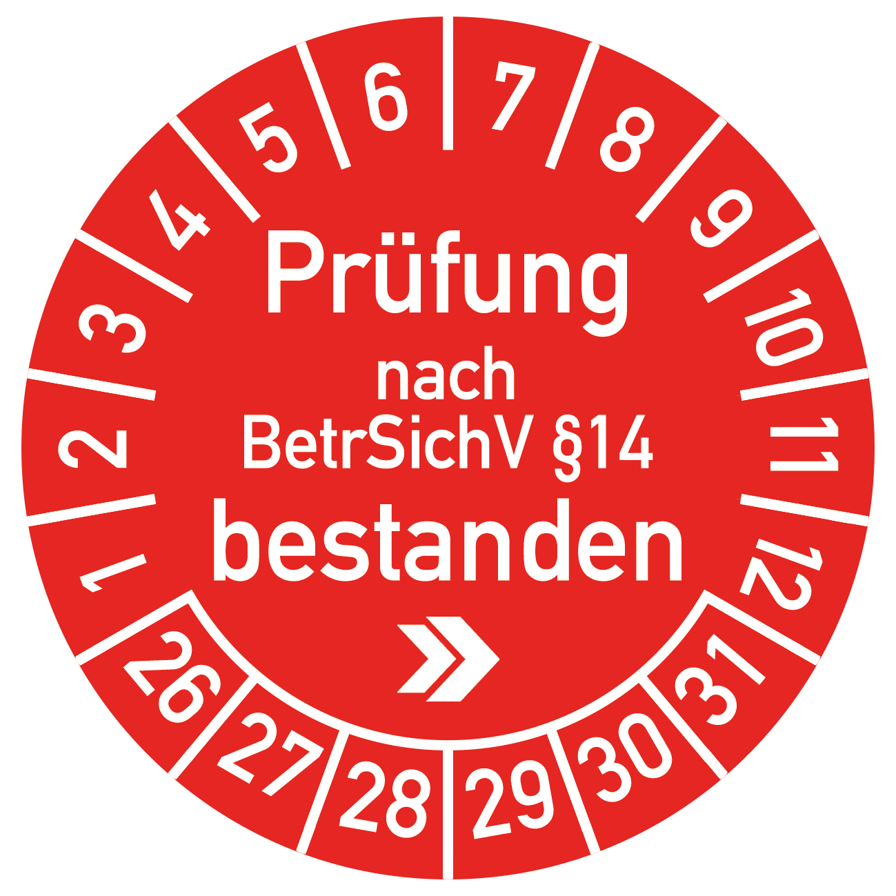 UVV Plakette 2026 rot